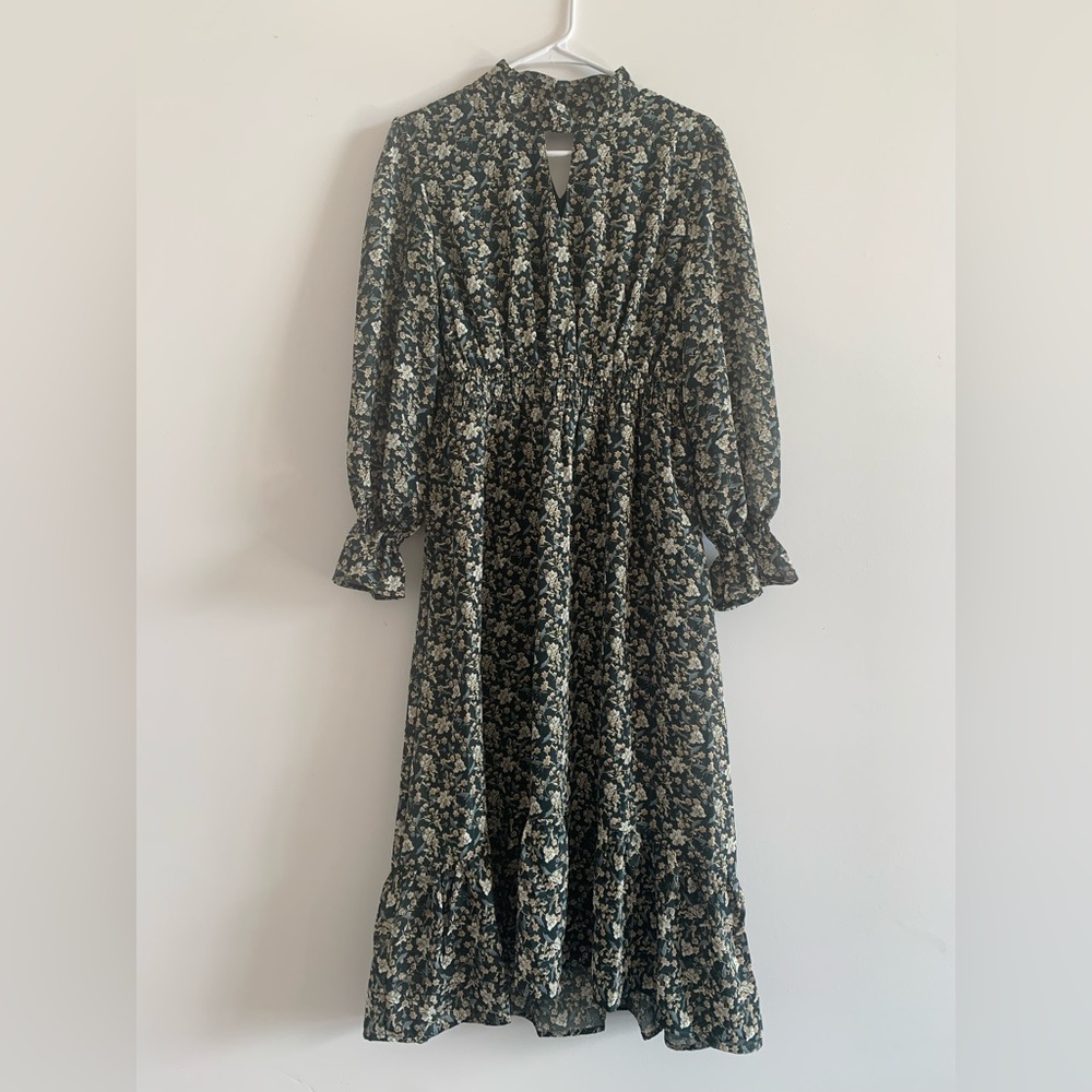 NWT Orange Creek MIdi Green Floral Print Dress